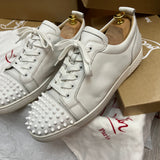 Authentic Christian Louboutin White Calf Leather Sneakers 10.5UK 44.5 11.5US