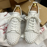 Authentic Christian Louboutin White Calf Leather Sneakers 10.5UK 44.5 11.5US