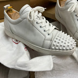 Authentic Christian Louboutin White Calf Leather Sneakers 10.5UK 44.5 11.5US