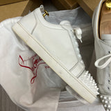 Authentic Christian Louboutin White Calf Leather Sneakers 10.5UK 44.5 11.5US