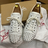 Authentic Christian Louboutin white Mesh Junior sneakers 8.5UK 42.5 9.5US