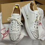 Authentic Christian Louboutin white Mesh Junior sneakers 8.5UK 42.5 9.5US