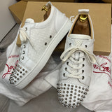 Authentic Christian Louboutin white Mesh Junior sneakers 8.5UK 42.5 9.5US