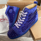 Authentic Christian Louboutin Pervenche Suede Purple Sneakers 7UK 41 8US