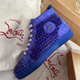 Authentic Christian Louboutin Pervenche Suede Purple Sneakers 7UK 41 8US