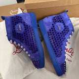 Authentic Christian Louboutin Pervenche Suede Purple Sneakers 7UK 41 8US