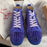 Authentic Christian Louboutin Pervenche Suede Purple Sneakers 7UK 41 8US