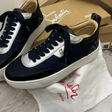 Authentic Christian Louboutin Happy Rui Blue Black Sneakers 8UK 42 8 9US