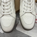 Authentic Christian Louboutin White Gomme Embossed Leather Sneakers 12UK 46 13US