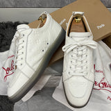 Authentic Christian Louboutin White Gomme Embossed Leather Sneakers 12UK 46 13US