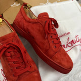 Authentic Christian Louboutin Tomette Red Suede sneakers 8.5UK 42.5 8.5