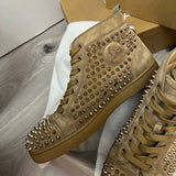 Authentic Christian Louboutin Kraft Brown Suede Sneakers 9.5UK 43.5 10.5US