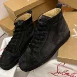 Authentic Christian Louboutin Charbon Charcoal Grey Suede Sneakers 7UK 41 8US