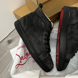 Authentic Christian Louboutin Charbon Charcoal Grey Suede Sneakers 7UK 41 8US