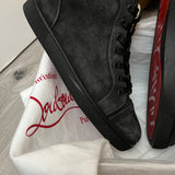 Authentic Christian Louboutin Charbon Charcoal Grey Suede Sneakers 7UK 41 8US